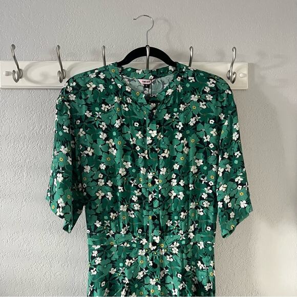 The Kit. Cobie Midi Shirtdress in Green Primrose - Picture 5 of 11